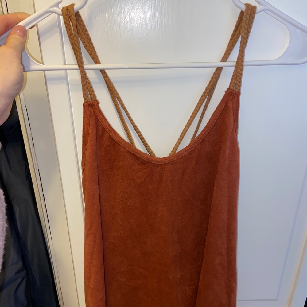 Sun and Shadow Suede Tank Top